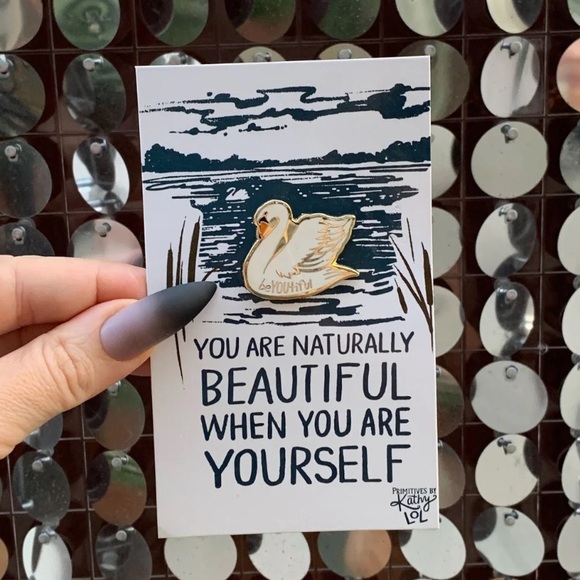NWT You Are Naturally Beautiful When You Are Swan Enamel Pin, Great Gift! 🎁 - Picture 4 of 6
